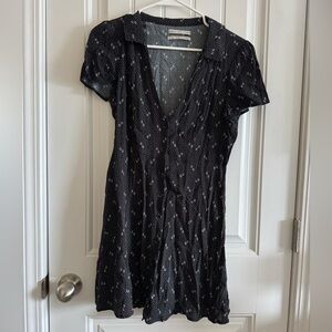 Urban Outfitters Black and White Patterned Button-down Dress
